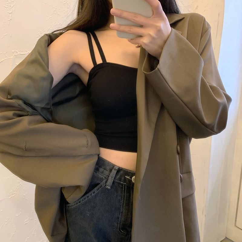 Strappy Top Crop Plain