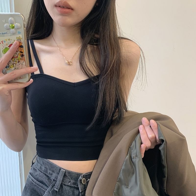 Strappy Top Crop Plain