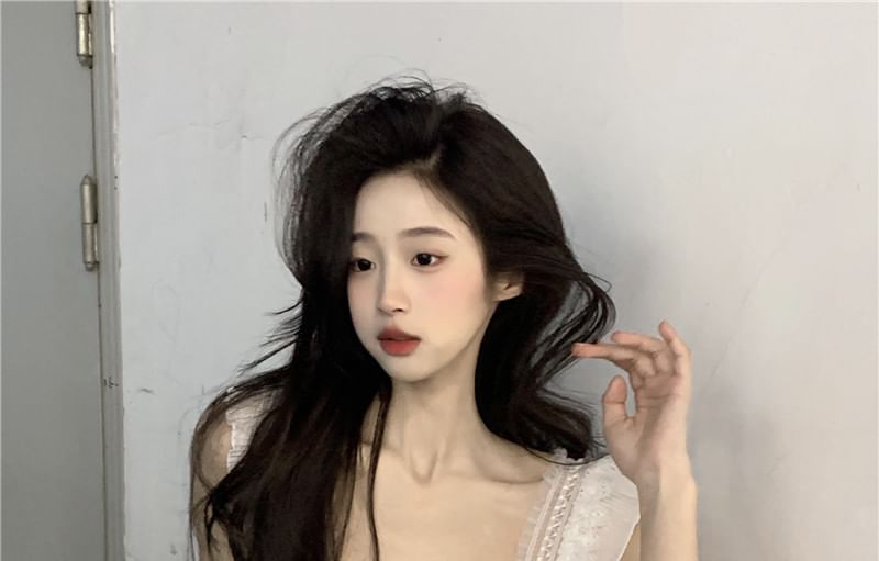 Crop Tank Top Square Plain Neck