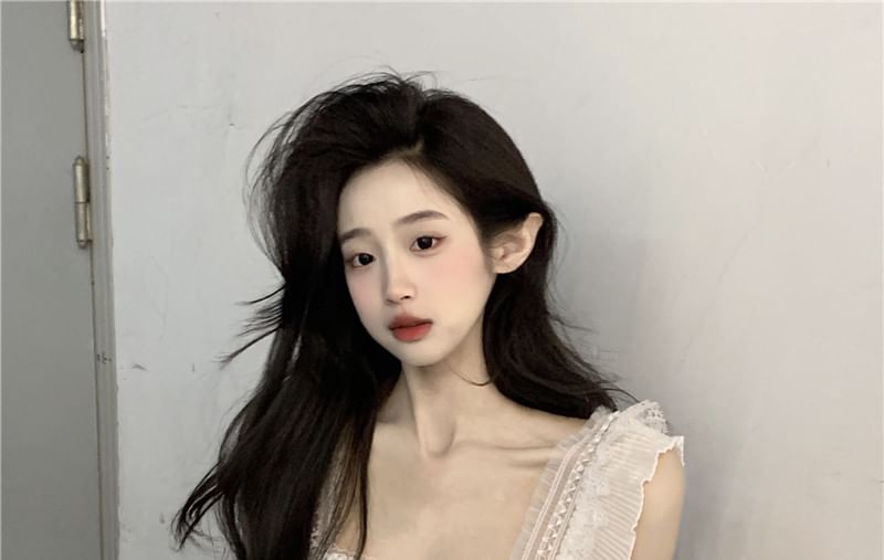 Crop Tank Top Square Plain Neck