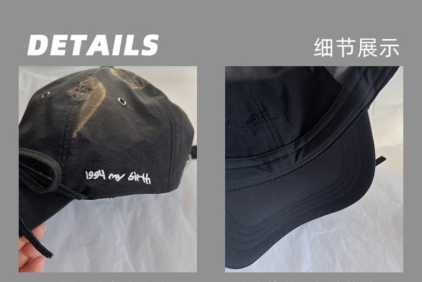 Baseball Embroidered Cap Lettering Bow Accent