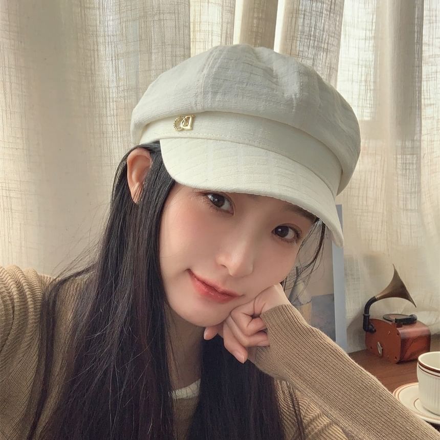 Accent Rhinestone Cap Plain Newsboy