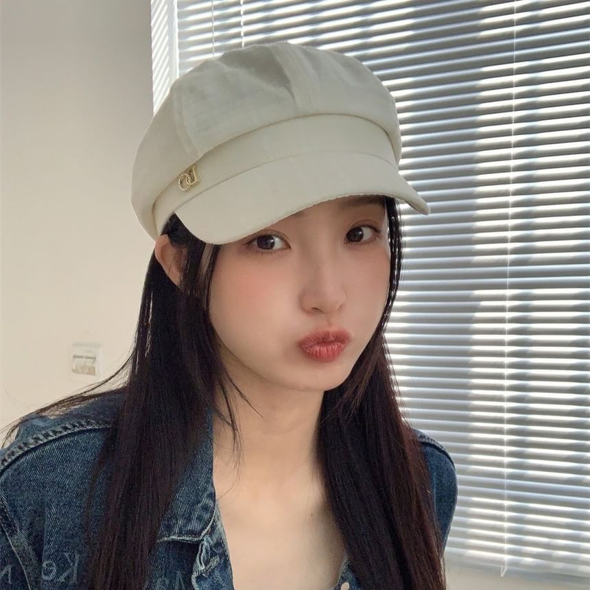 Accent Rhinestone Cap Plain Newsboy