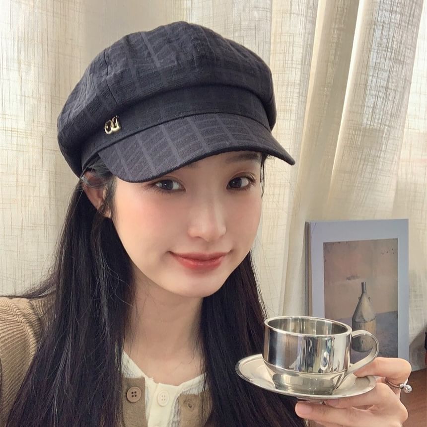 Accent Rhinestone Cap Plain Newsboy