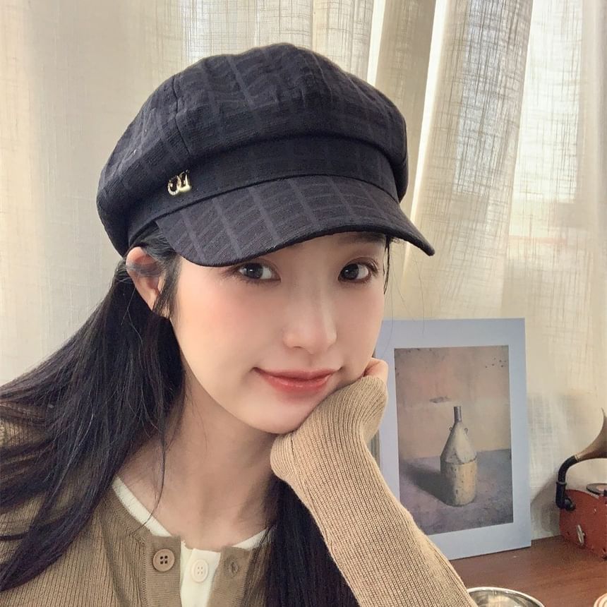 Accent Rhinestone Cap Plain Newsboy