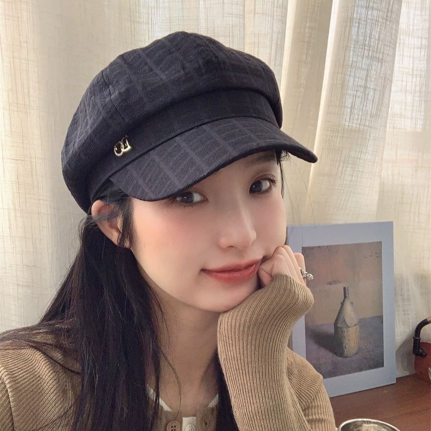 Accent Rhinestone Cap Plain Newsboy