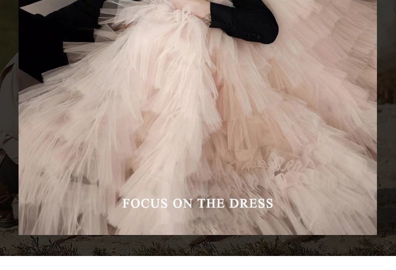 Strapless A-Line Ball Tone Two Ruffle Gown