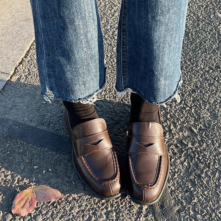 Mocassins à talons épais