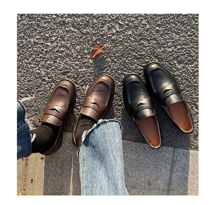 Mocassins à talons épais