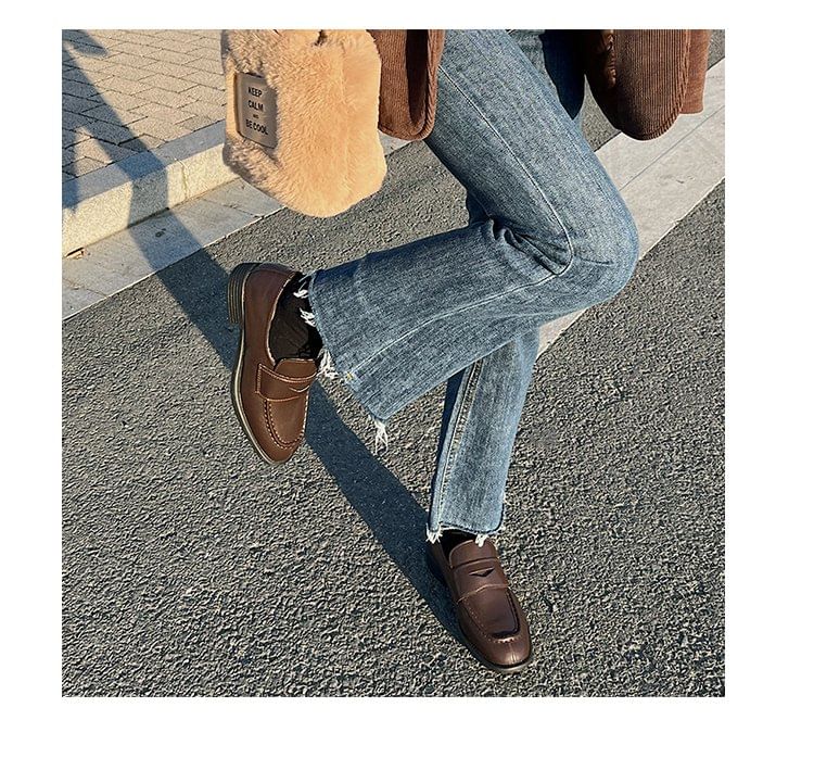 Mocassins à talons épais