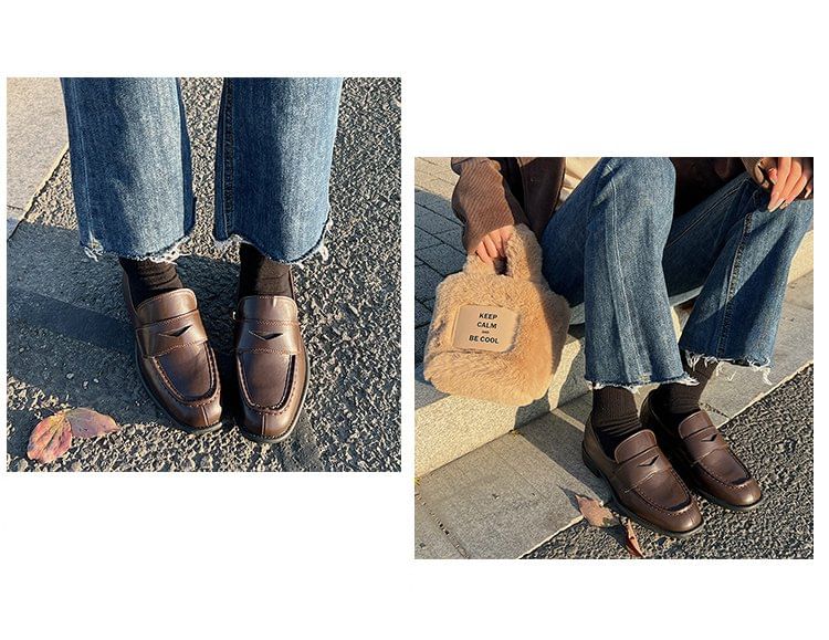 Mocassins à talons épais