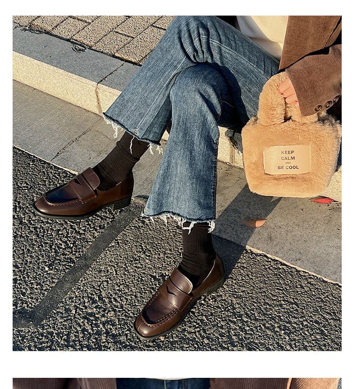 Mocassins à talons épais