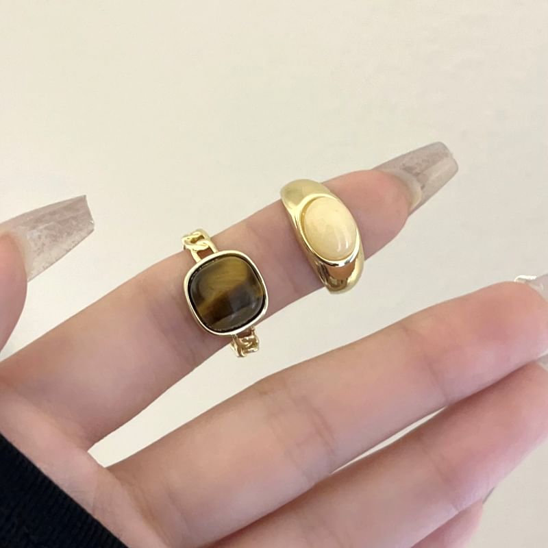 / Ring Set Gemstone Open