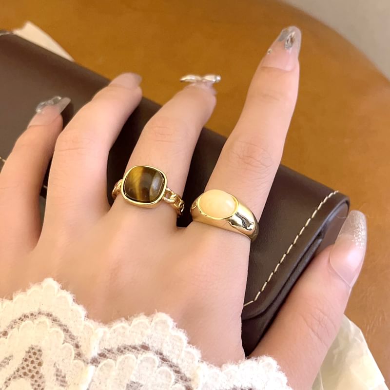 / Ring Set Gemstone Open