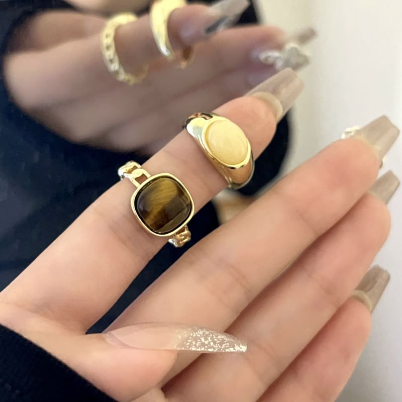 / Ring Set Gemstone Open