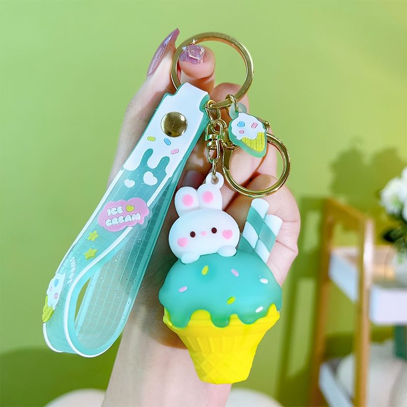 Rabbit Ice Cream Bag Charm Keyring