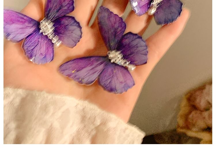 Butterfly / Rhinestone Clip Set Hair