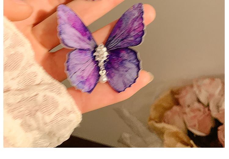 Butterfly / Rhinestone Clip Set Hair