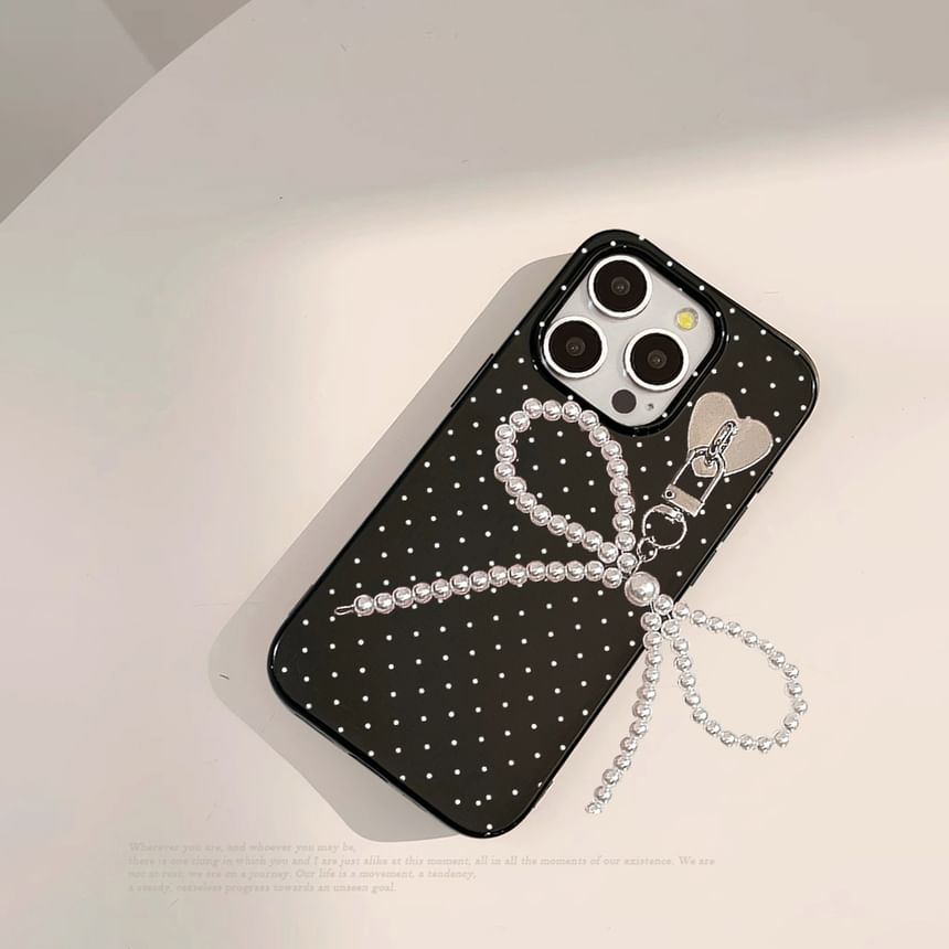 Charm Case Phone Bow Dotted