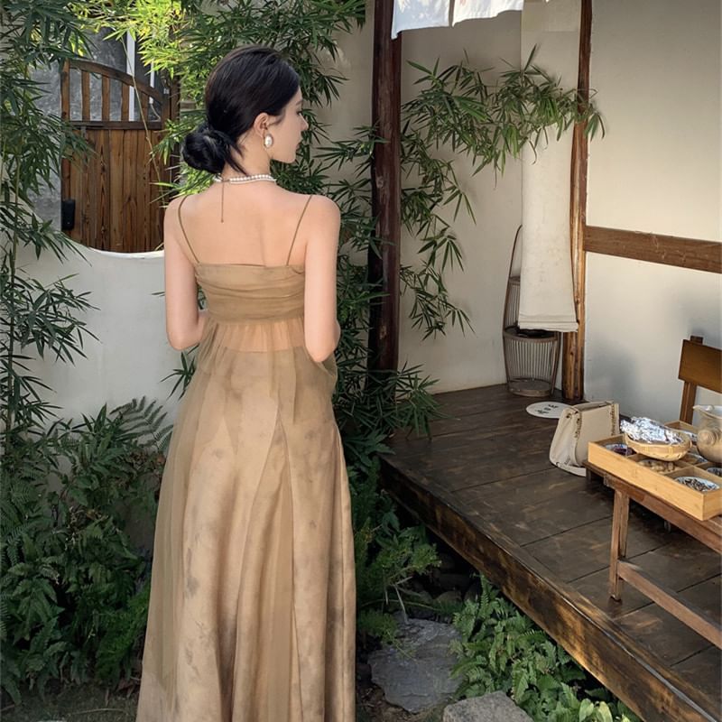 + Camisole Maxi Top Skirt Set: Rise Mid Flowy Plain A-Line