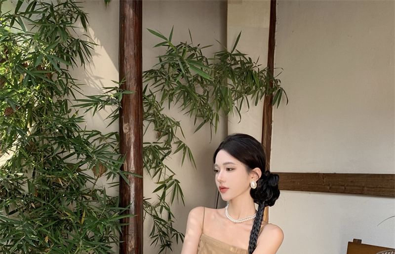 + Camisole Maxi Top Skirt Set: Rise Mid Flowy Plain A-Line