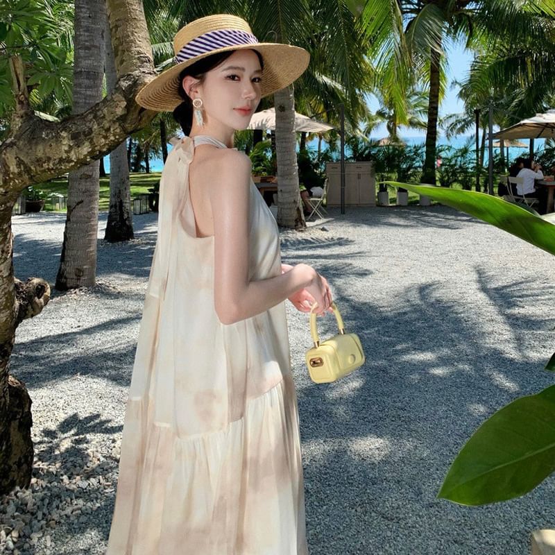 Floral Sleeveless A-Line Dress Maxi