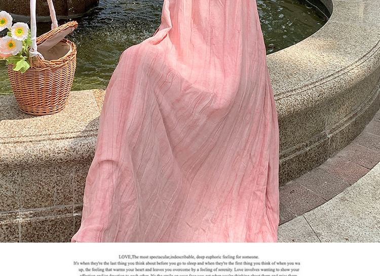 Strap Maxi Plain Spaghetti Dress A-Line