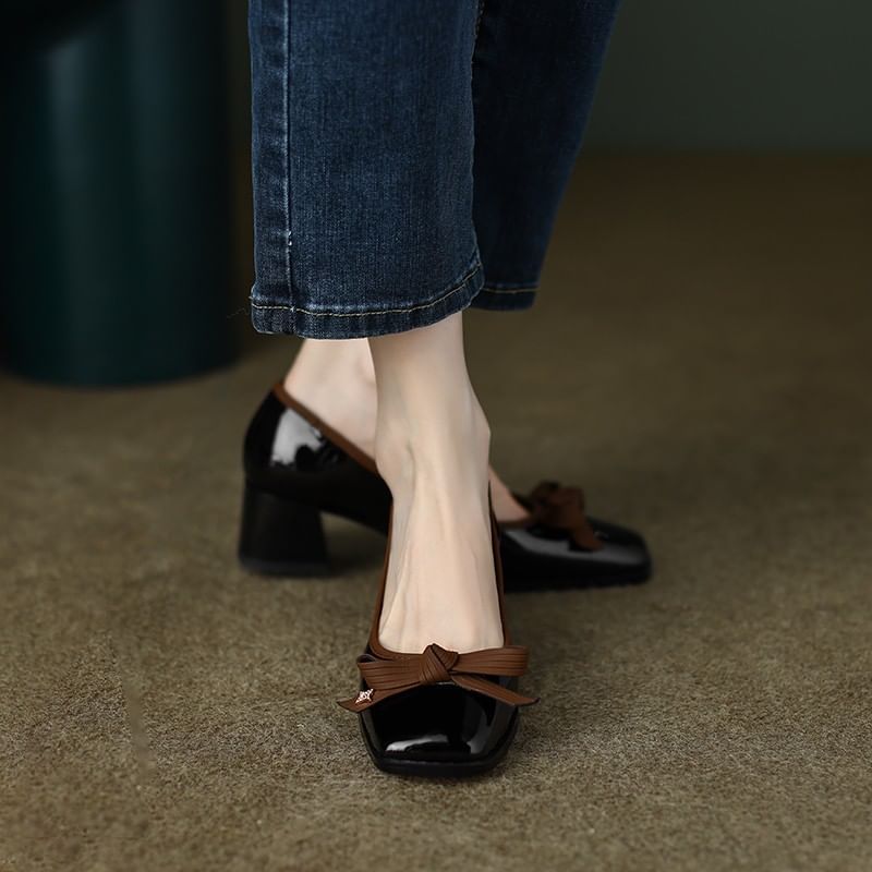 Low Accent Ribbon Pumps Heel
