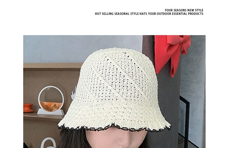 Contrast Bucket Woven Hat Trim