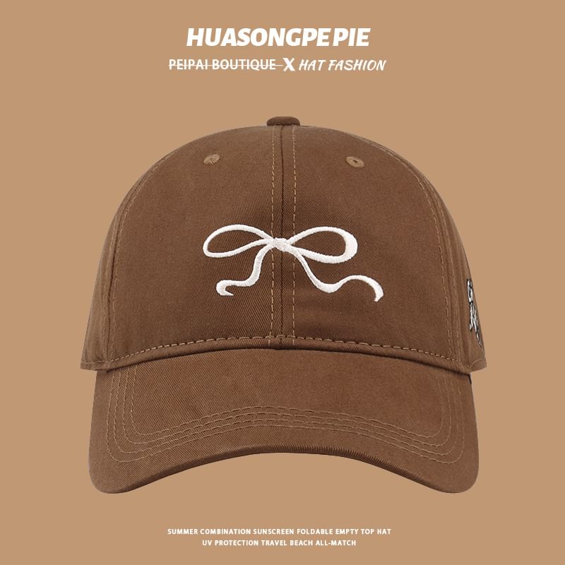 Bow Embroidered Cap Baseball