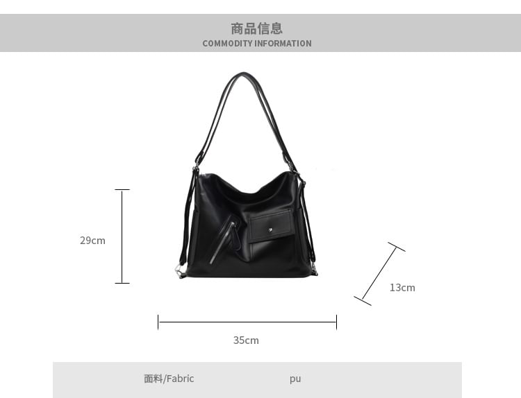 Bag Faux Tote Multi-Pocket Leather