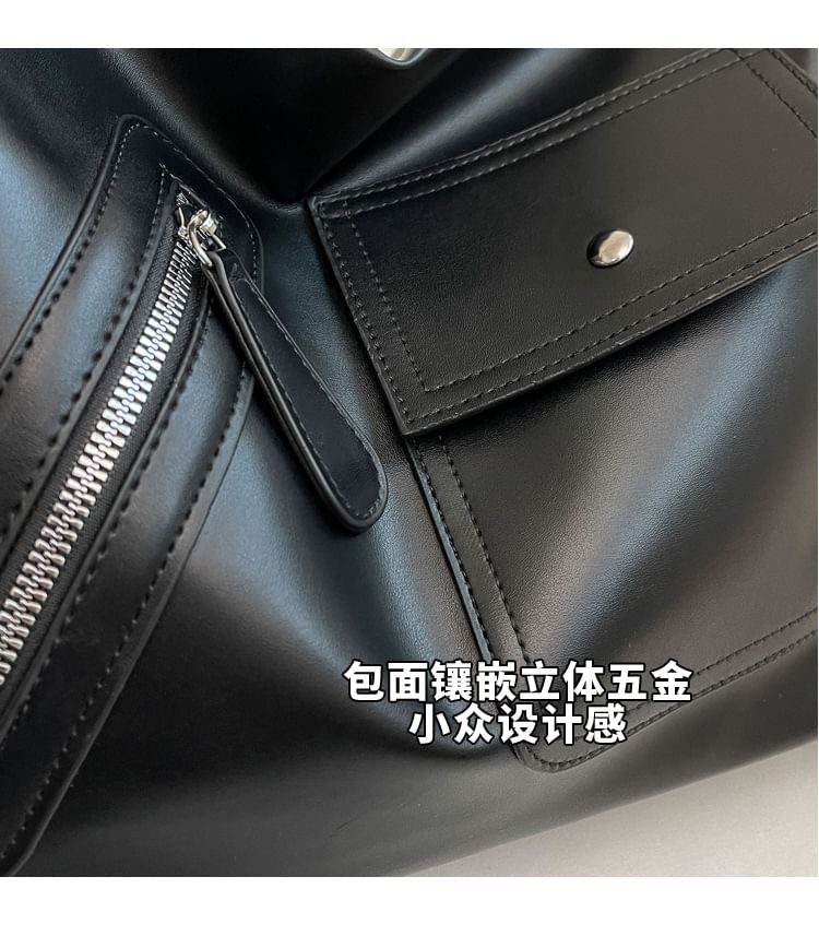 Bag Faux Tote Multi-Pocket Leather