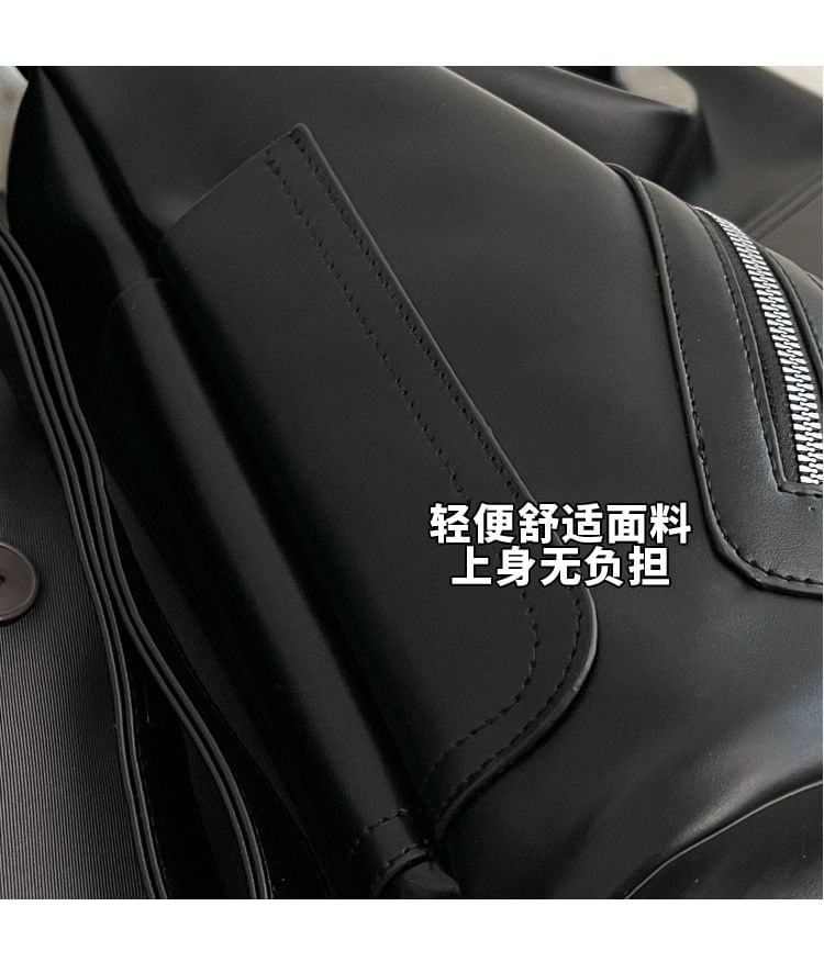 Bag Faux Tote Multi-Pocket Leather