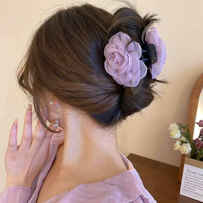 Claw Hair Mesh Floral