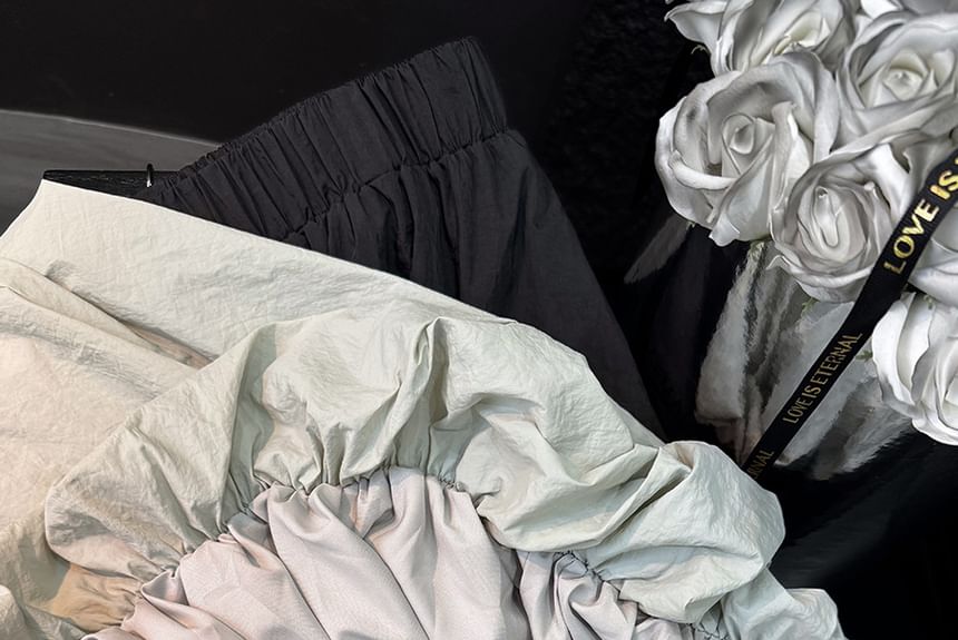 Waist Skirt Midi High A-Line Plain