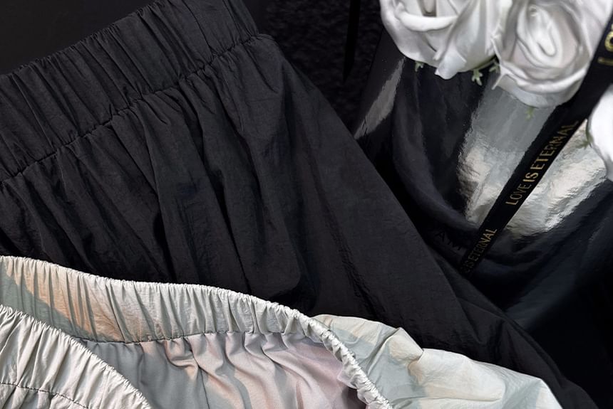 Waist Skirt Midi High A-Line Plain