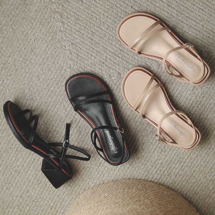 Strappy Block Sandals Heel
