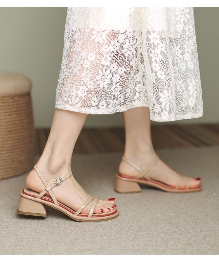 Strappy Block Sandals Heel