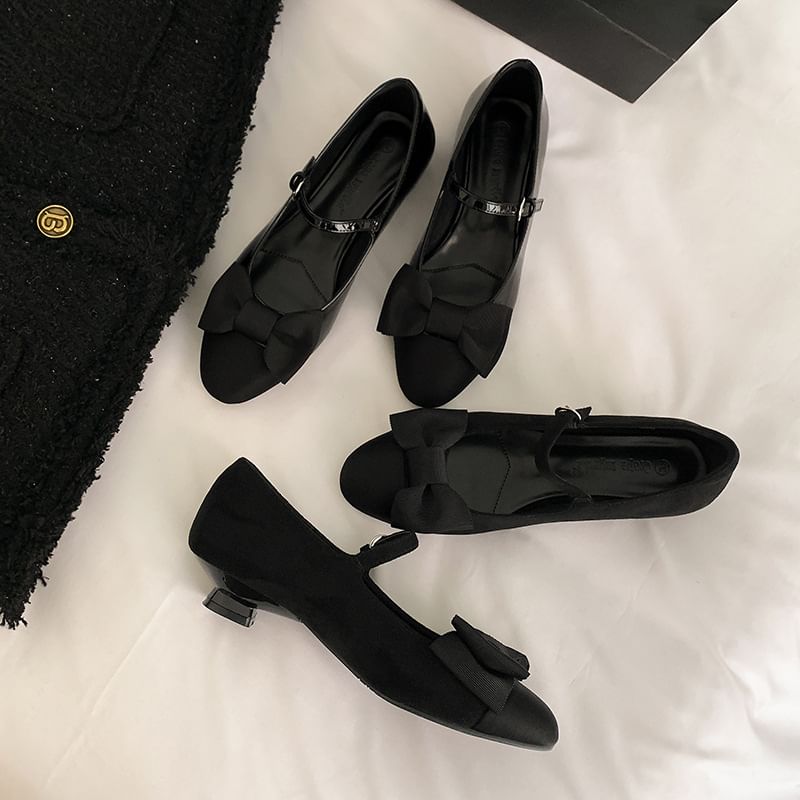Bow Heel Kitten Mary Jane / Shoes Mules