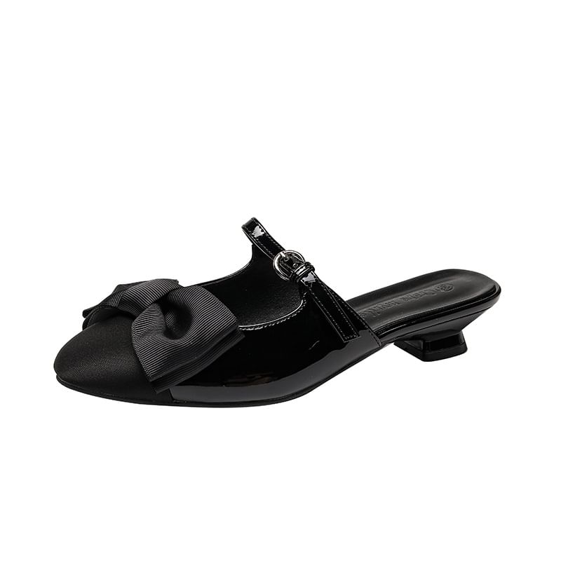 Bow Heel Kitten Mary Jane / Shoes Mules