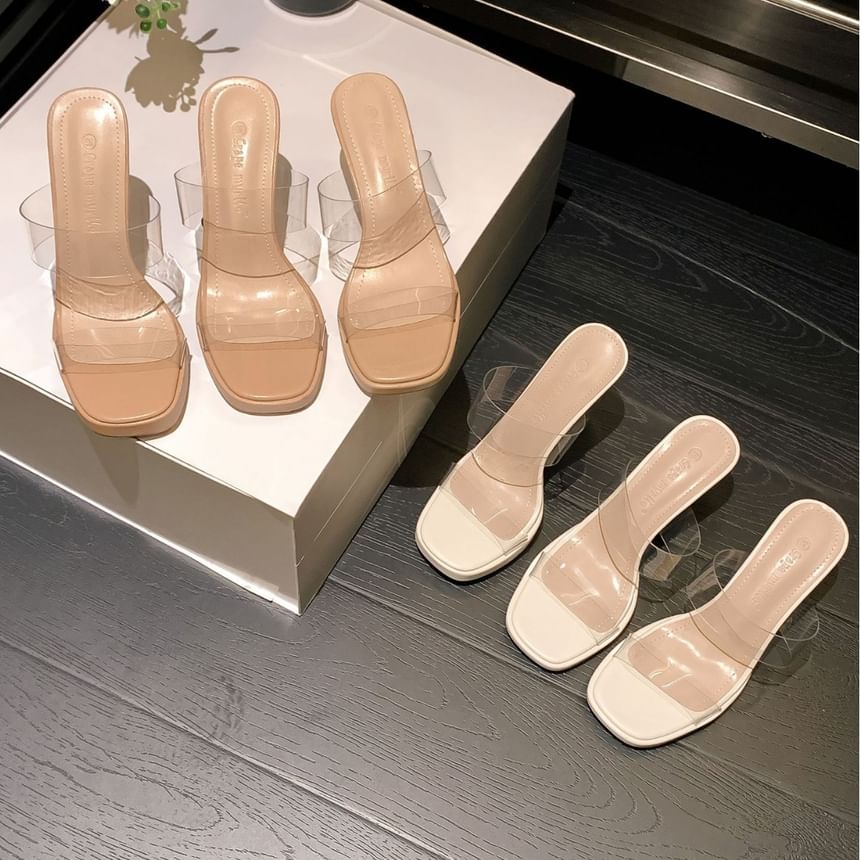 Sandals Slide Chunky Platform Heel