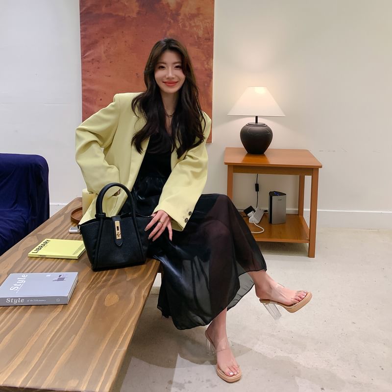 Sandals Slide Chunky Platform Heel