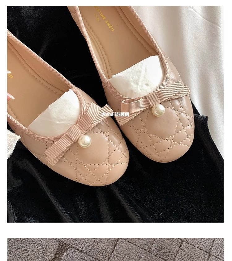 Faux Pearl Flats Bow