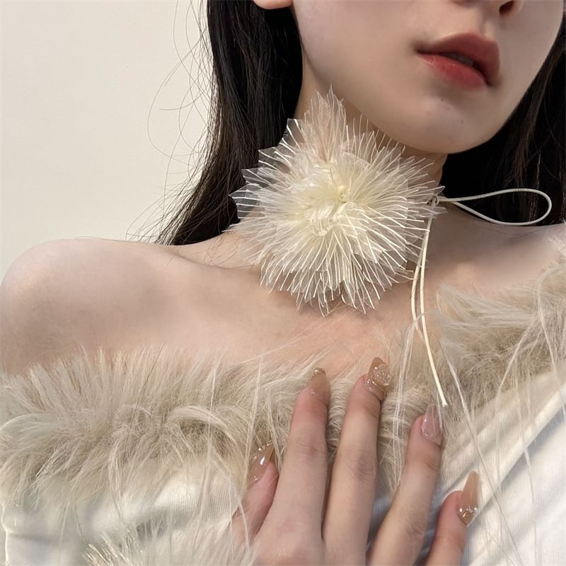 Choker String Floral Fabric