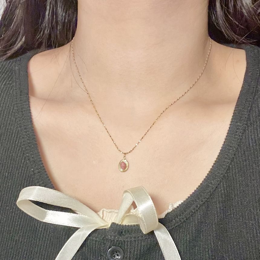 Choker Alloy Oval Pendant