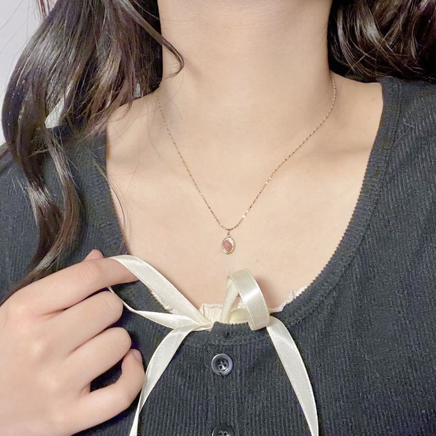 Choker Alloy Oval Pendant
