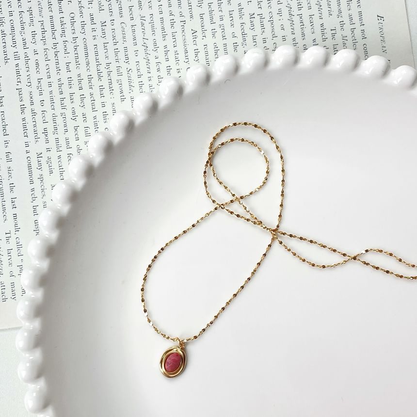 Choker Alloy Oval Pendant