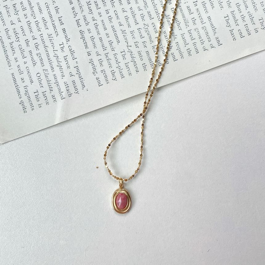 Choker Alloy Oval Pendant
