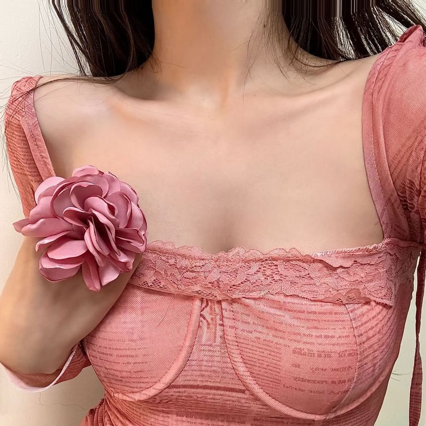 Fabric Open Floral Ring