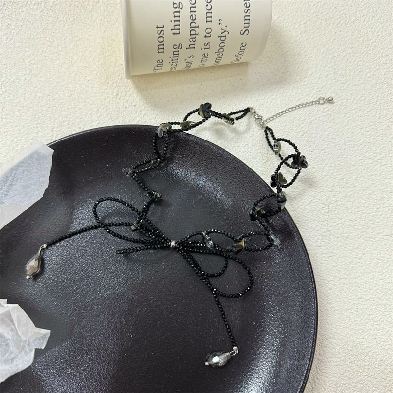 Faux Bow Crystal Choker